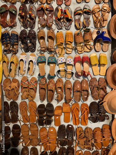 Sandal and shoes inside the traditional Mercado Modelo in Salvador