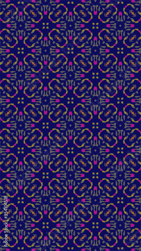 Ornate geometric pattern and abstract colored background