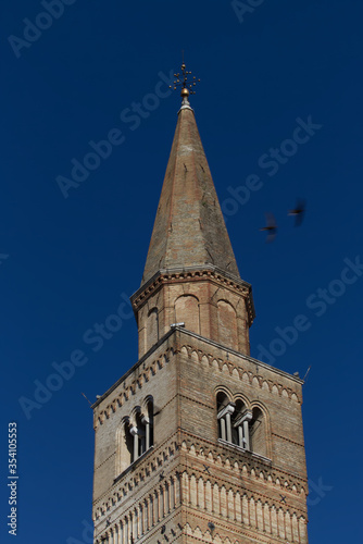 The bell tower of the Cathedral of San Marco Evangelist in Pordenone