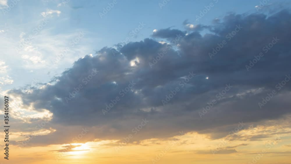 Sky, sun and clouds with ray light during sunset time. nature background Time Lapse Sky, sun and clouds with ray light during sunset time. nature background Time Lapse