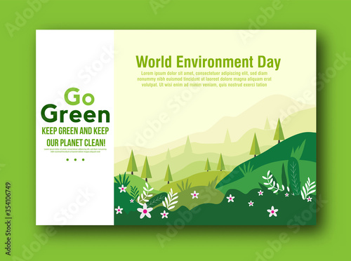 World environment day concept.Green earth of eco friendly city Save the Earth concept.Renewable energy for ecology and environment .conservation concept.Vector illustration.