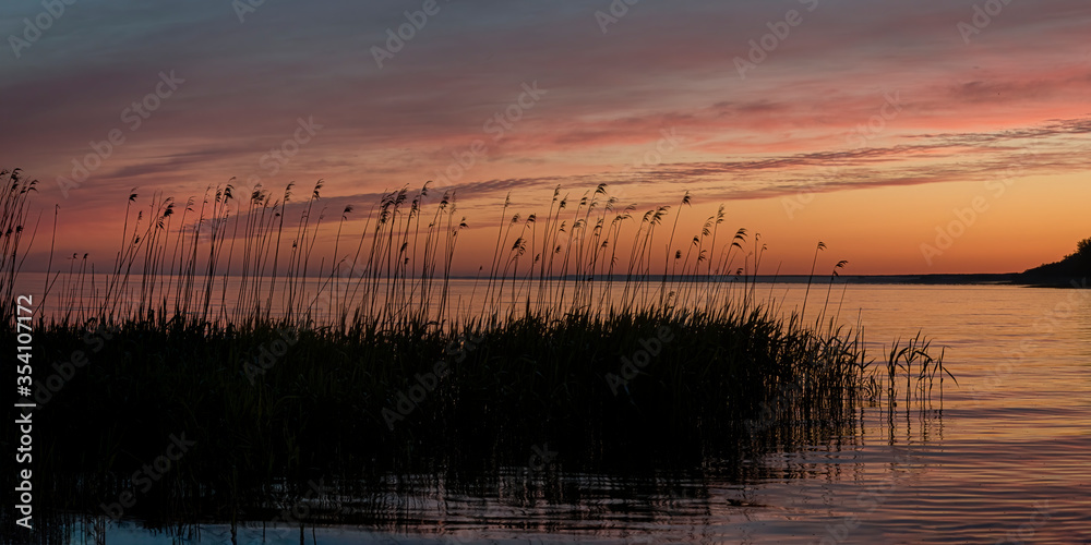 The time of calm. The Curonian lagoon sunrise The time of calm. The Curonian lagoon sunrise