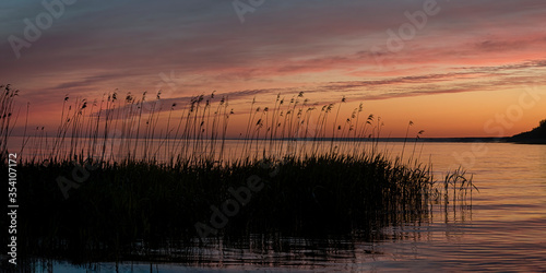 The time of calm. The Curonian lagoon sunrise