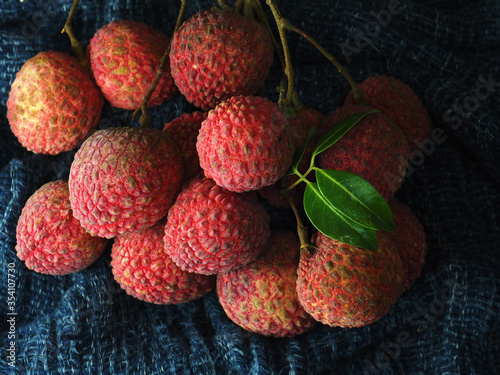 Fresh lychee Thai fruit and grest tast sweet and sour photo