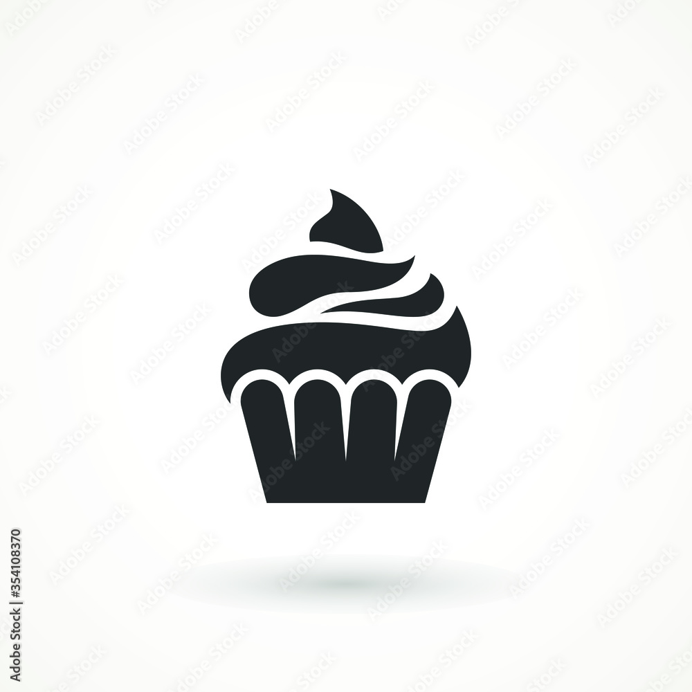 vanilla cream cupcake muffin icon illustration confectionery bakery pastry icon sign logo on isolated background Sweet food symbol vanilla cream cupcake muffin icon illustration confectionery bakery pastry icon sign logo on isolated background Sweet food symbol
