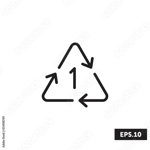 Recycle PETE icon, Recycle PETE sign/symbol vector