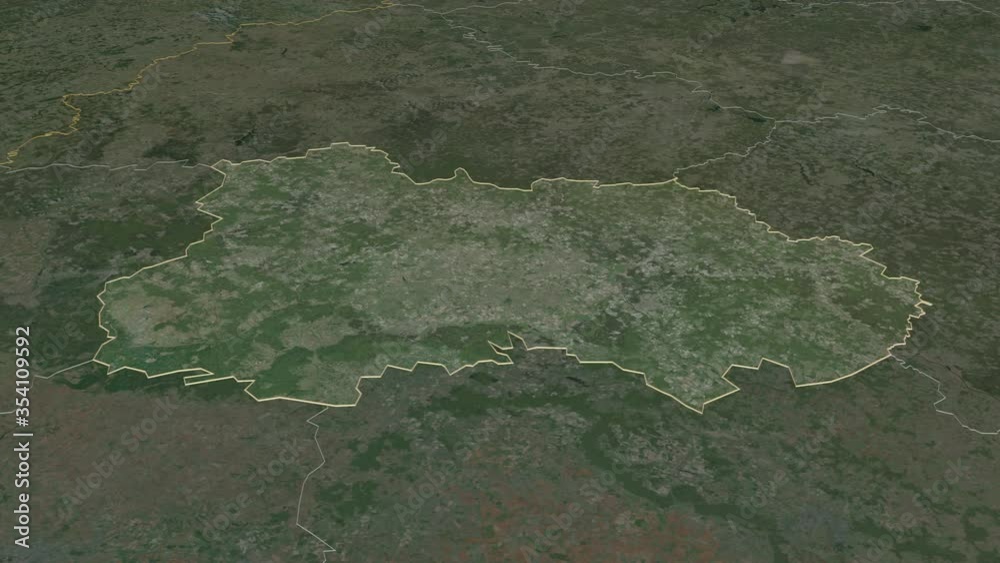 Kaluga, region with its capital, zoomed and extruded on the satellite map of Russia in the conformal Stereographic projection. Animation 3D Kaluga, region with its capital, zoomed and extruded on the satellite map of Russia in the conformal Stereographic projection. Animation 3D