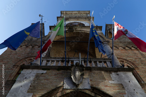 Quadro su tela Italy. The beautiful facade of the Town Hall of Pordenone