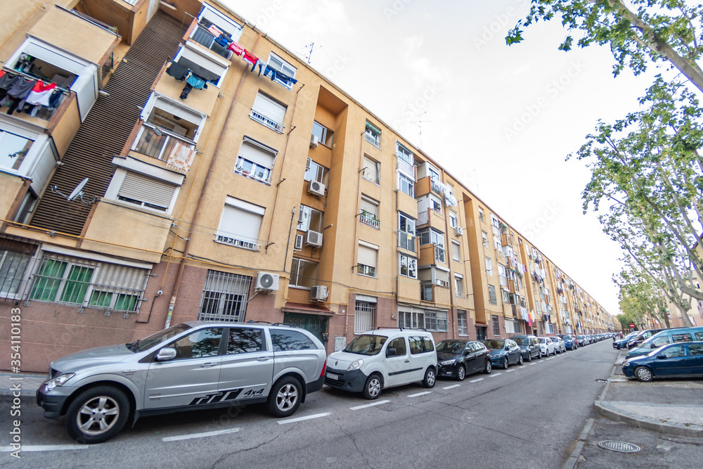 Cityscape of the buildings of the neighbourhood of San Blas (Madrid, Spain)