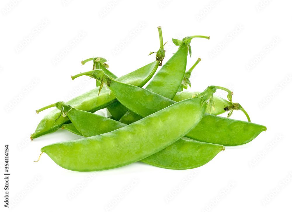 Fresh green peas isolated on white background Fresh green peas isolated on white background