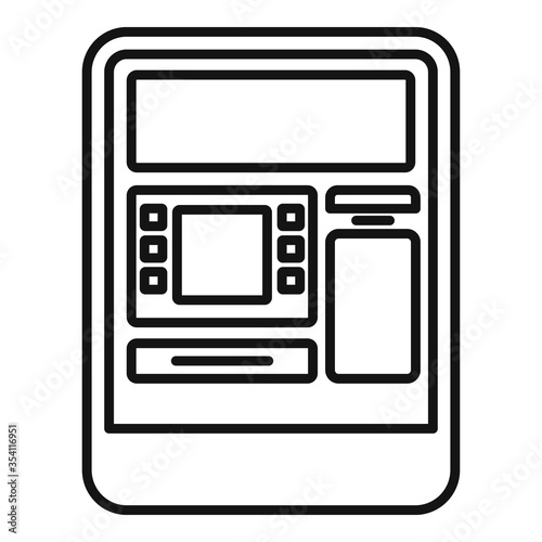 Insert atm card icon. Outline insert atm card vector icon for web design isolated on white background