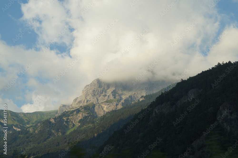 clouds over the mountains