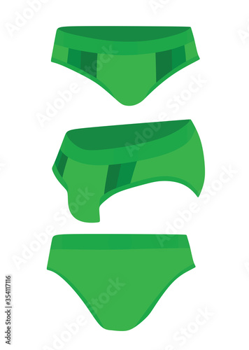 Men green swim suit. vector illustration