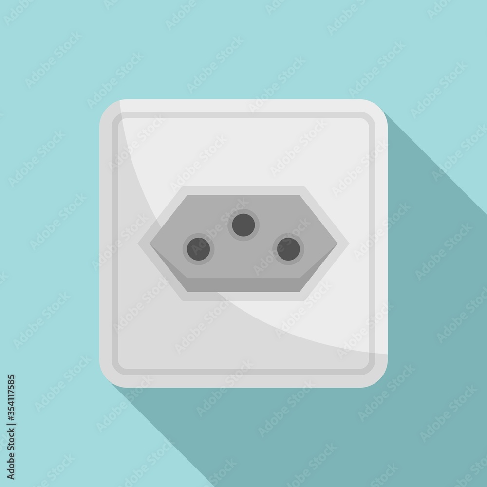 Type J power socket icon. Flat illustration of type J power socket vector icon for web design