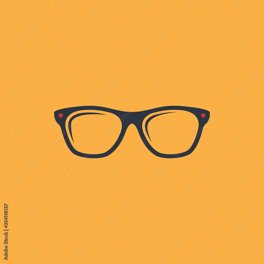 summer glasses icon. vector flat symbol on warm orange background summer glasses icon. vector flat symbol on warm orange background