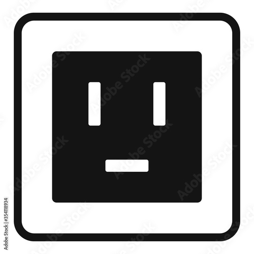 Electric power socket icon. Simple illustration of electric power socket vector icon for web design isolated on white background