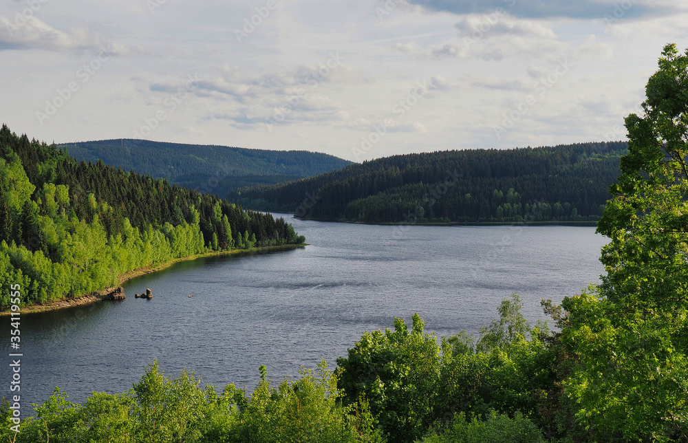 View over the nature around eibenstock saxony