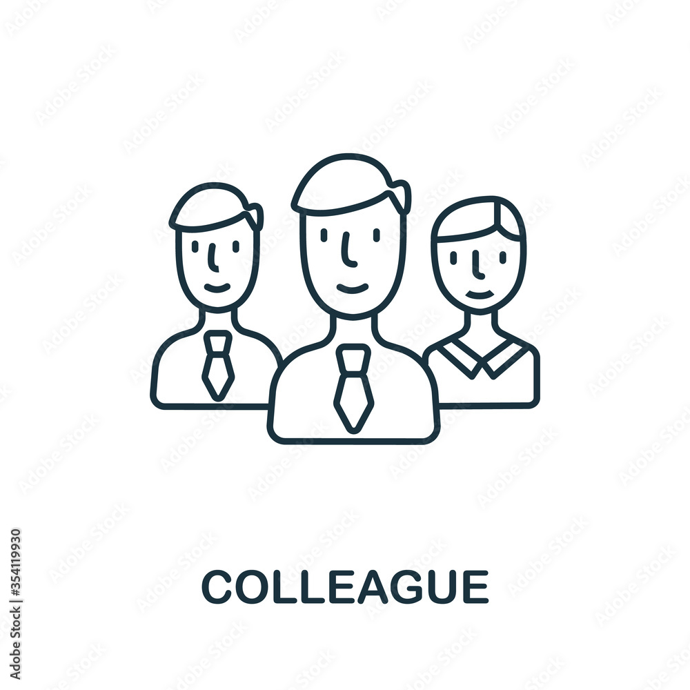 Colleague icon from planing collection. Simple line Colleague icon for templates, web design and infographics Colleague icon from planing collection. Simple line Colleague icon for templates, web design and infographics