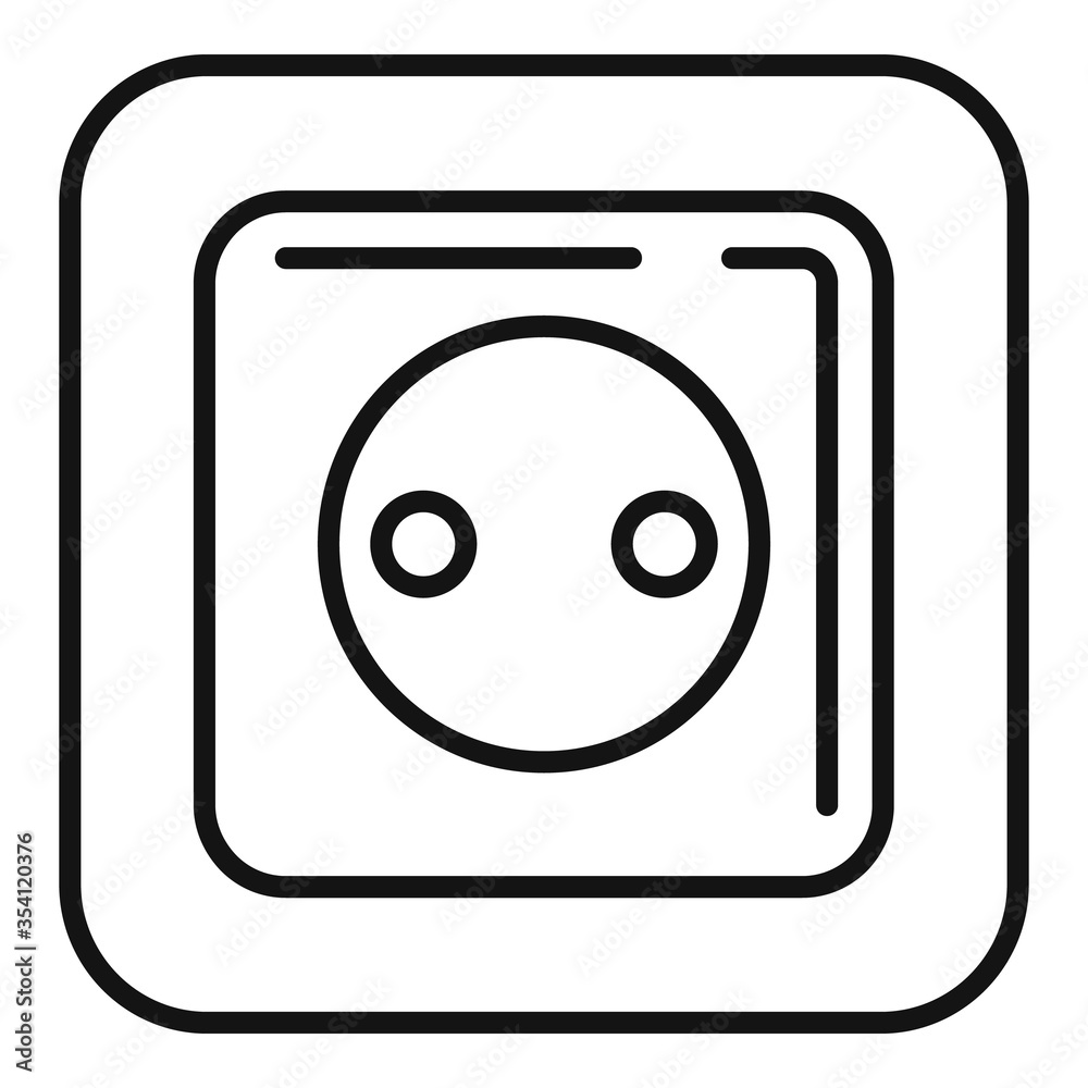 Belgium power socket icon. Outline belgium power socket vector icon for web design isolated on white background Belgium power socket icon. Outline belgium power socket vector icon for web design isolated on white background