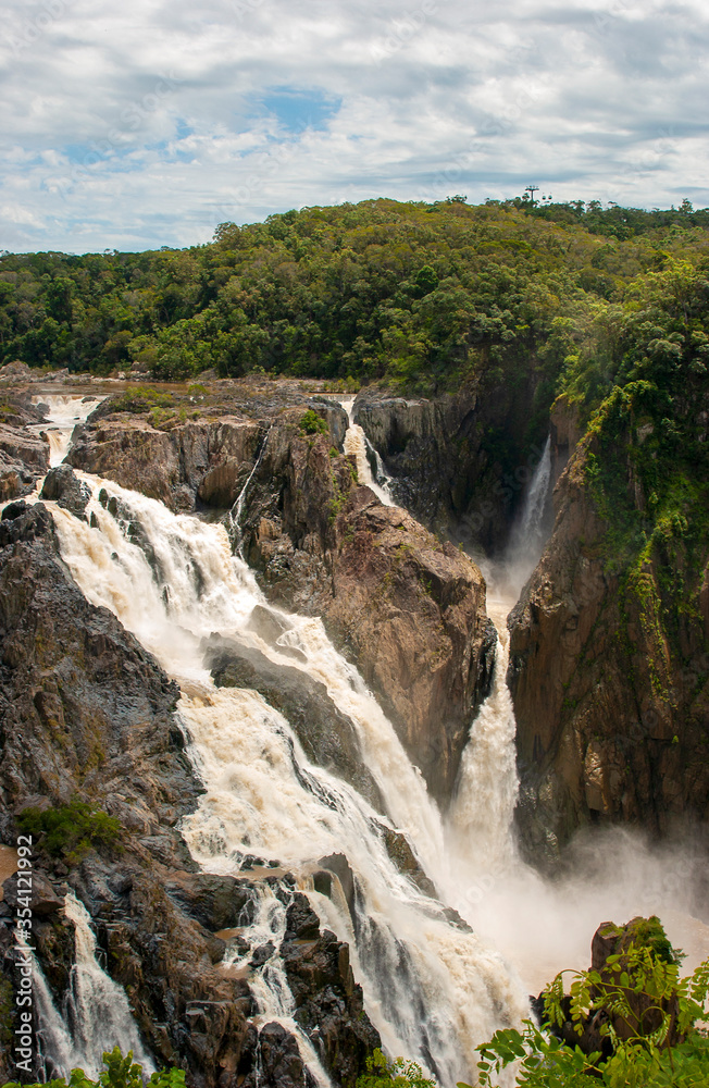 Waterfall on Eroded Rock, Cairns, Queensland Australia