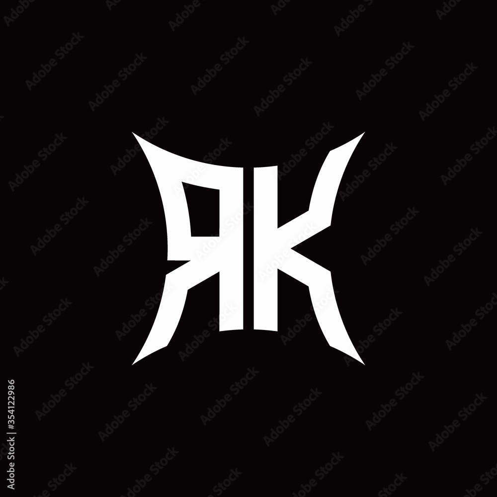 Block Monogram Rk RK monogram logo with sharped shape design template Stock Vector ...
