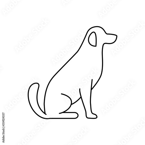 Dog simple line vector icon