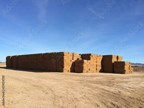 Desert hay bale stack