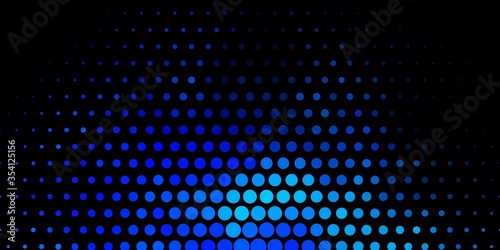Dark BLUE vector layout with circle shapes. Colorful illustration with gradient dots in nature style. Pattern for business ads.