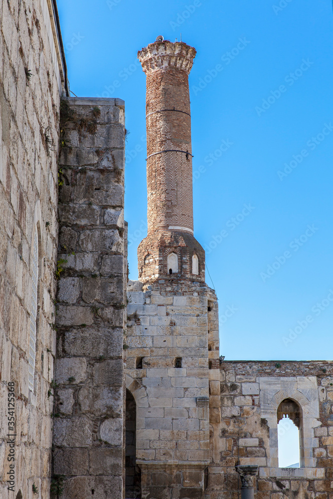The historical Isa Bey mosque in the town of Selcuk near the famous Ephesus ruins in Turkey.