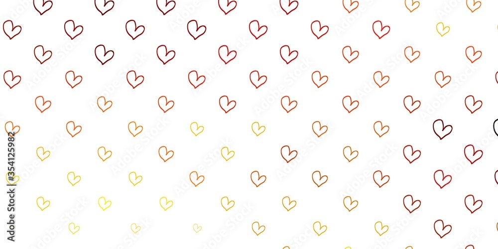 Light Orange vector texture with lovely hearts. Light Orange vector texture with lovely hearts.