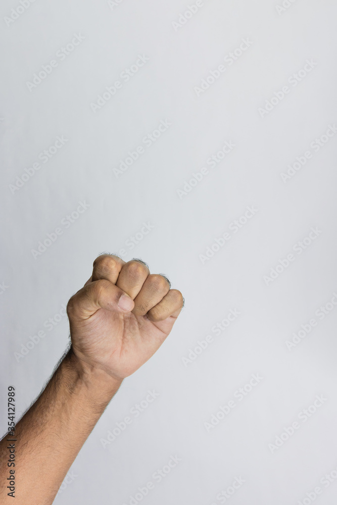 Naklejka premium Male hands isolated on white