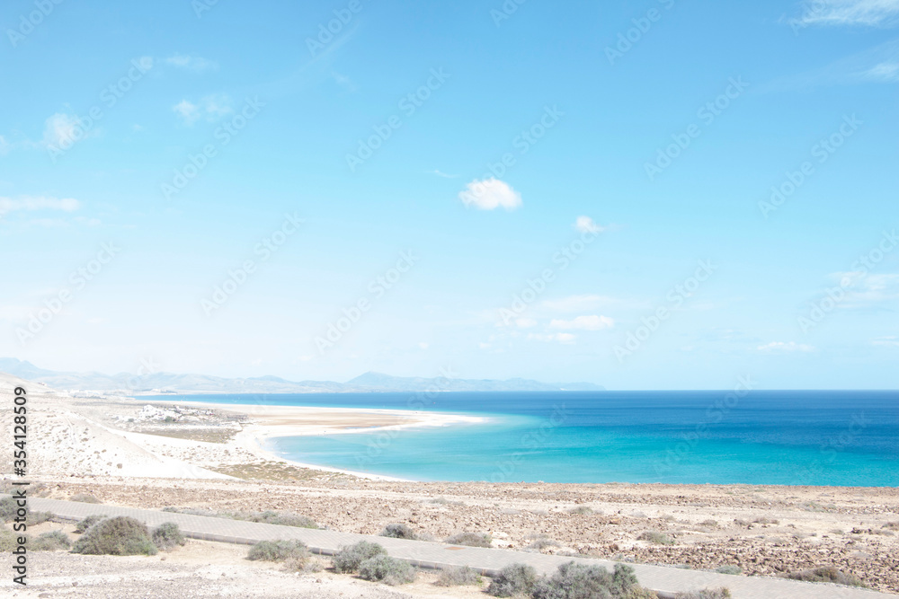 Beaches and nature on the island of Fuerteventura, Canary islands, Spain.