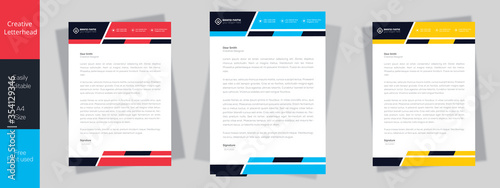 Modern Creative & Clean Corporate Business style letterhead design templates for company project.Ready for professional,vector,illustration,elegant,abstract,identity,blue,black,white colorful more.