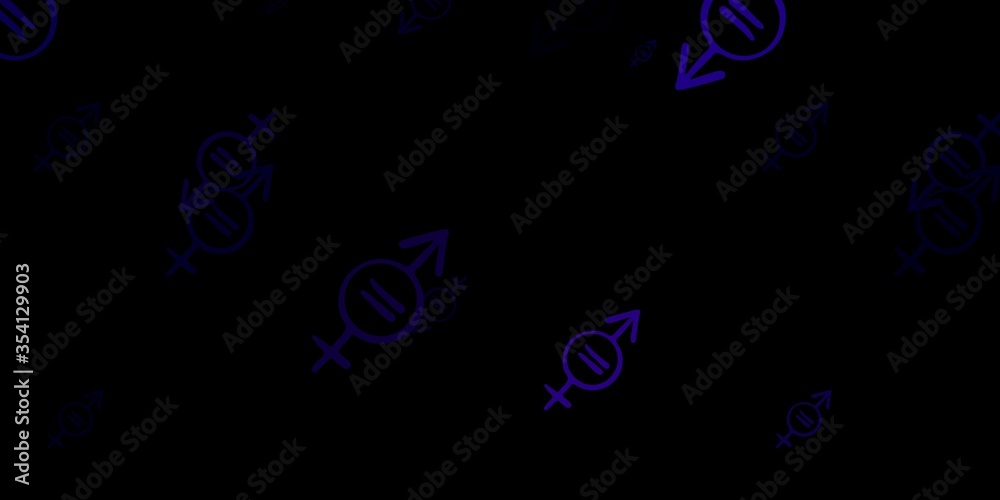 Dark Purple vector template with businesswoman signs. Dark Purple vector template with businesswoman signs.