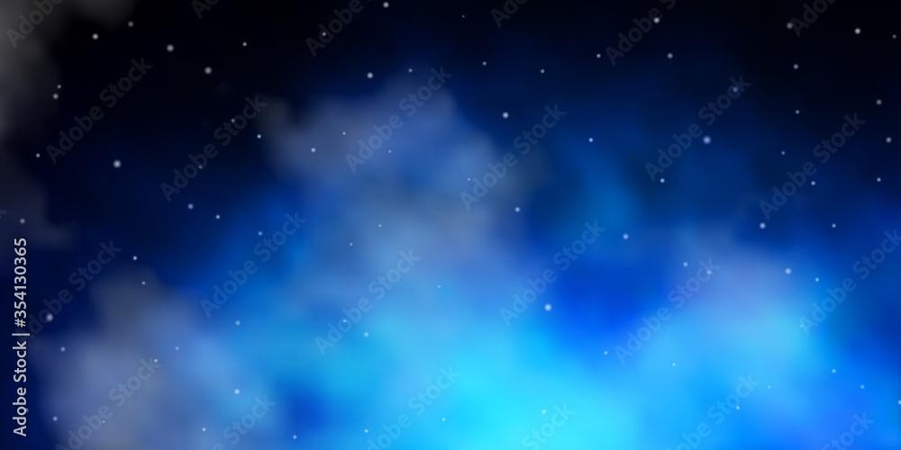 Dark BLUE vector texture with beautiful stars. Shining colorful illustration with small and big stars. Design for your business promotion.
