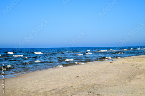 Fototapeta Naklejka Na Ścianę i Meble -  Sandy beach on the Baltic Sea in Krynica Morska