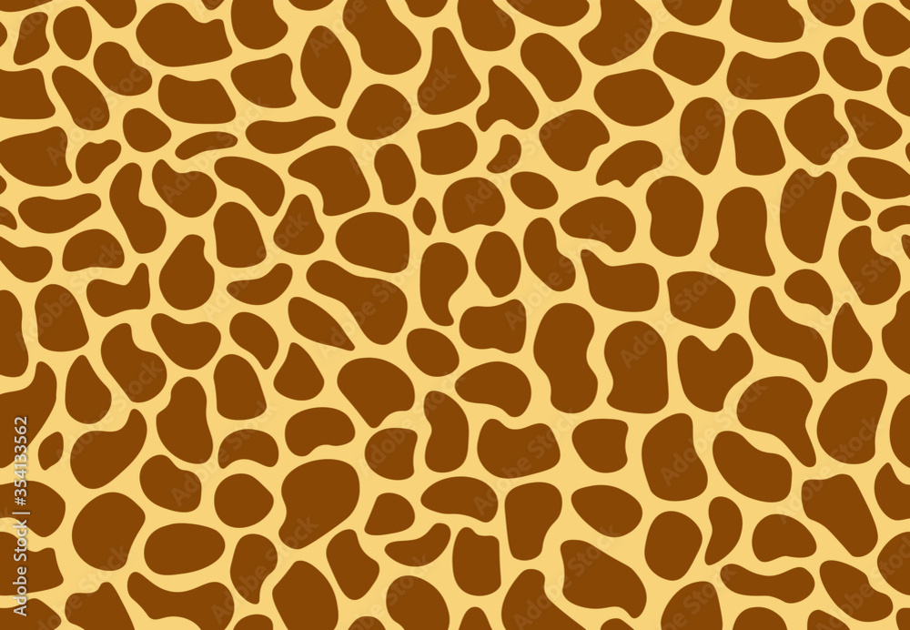 Giraffe print seamless pattern. Animal skin, giraffa spots abstract  background with chubby dots. Trendy texture for fabric, print, wallpaper,  banner. Vector illustration Stock Vector | Adobe Stock