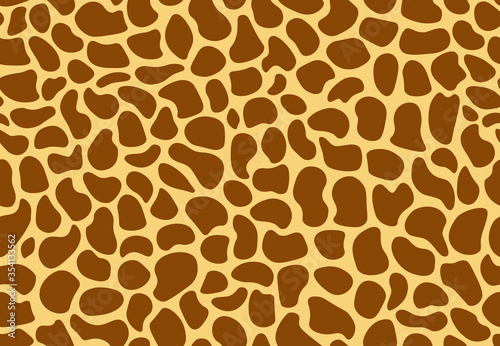 Giraffe print seamless pattern. Animal skin, giraffa spots abstract background with chubby dots. Trendy texture for fabric, print, wallpaper, banner. Vector illustration