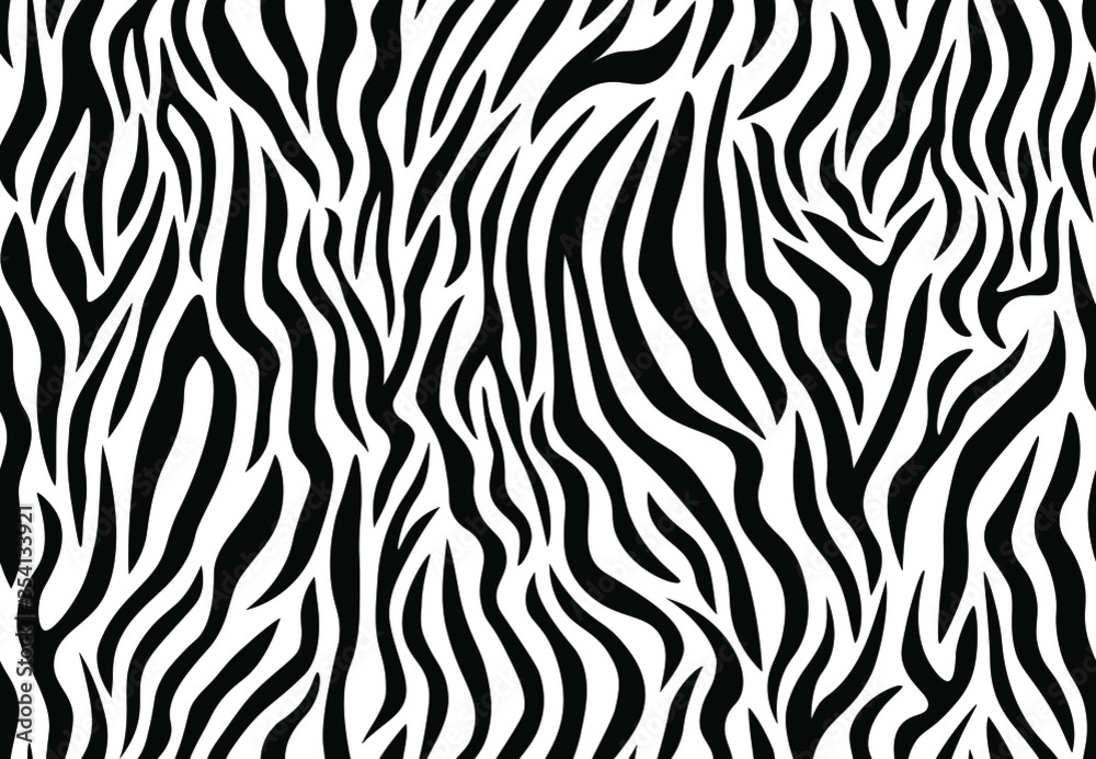 Vecteur Stock Zebra seamless pattern. Animal skin tiger stripes ...