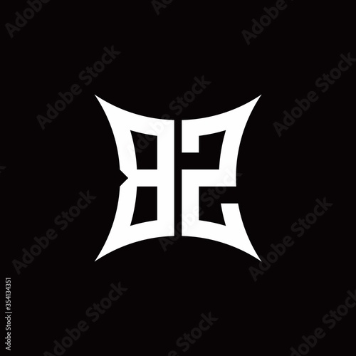 BZ monogram logo with sharped shape design template