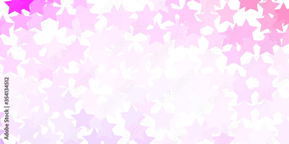 Light Purple, Pink vector background with colorful stars. Colorful illustration with abstract gradient stars. Best design for your ad, poster, banner.