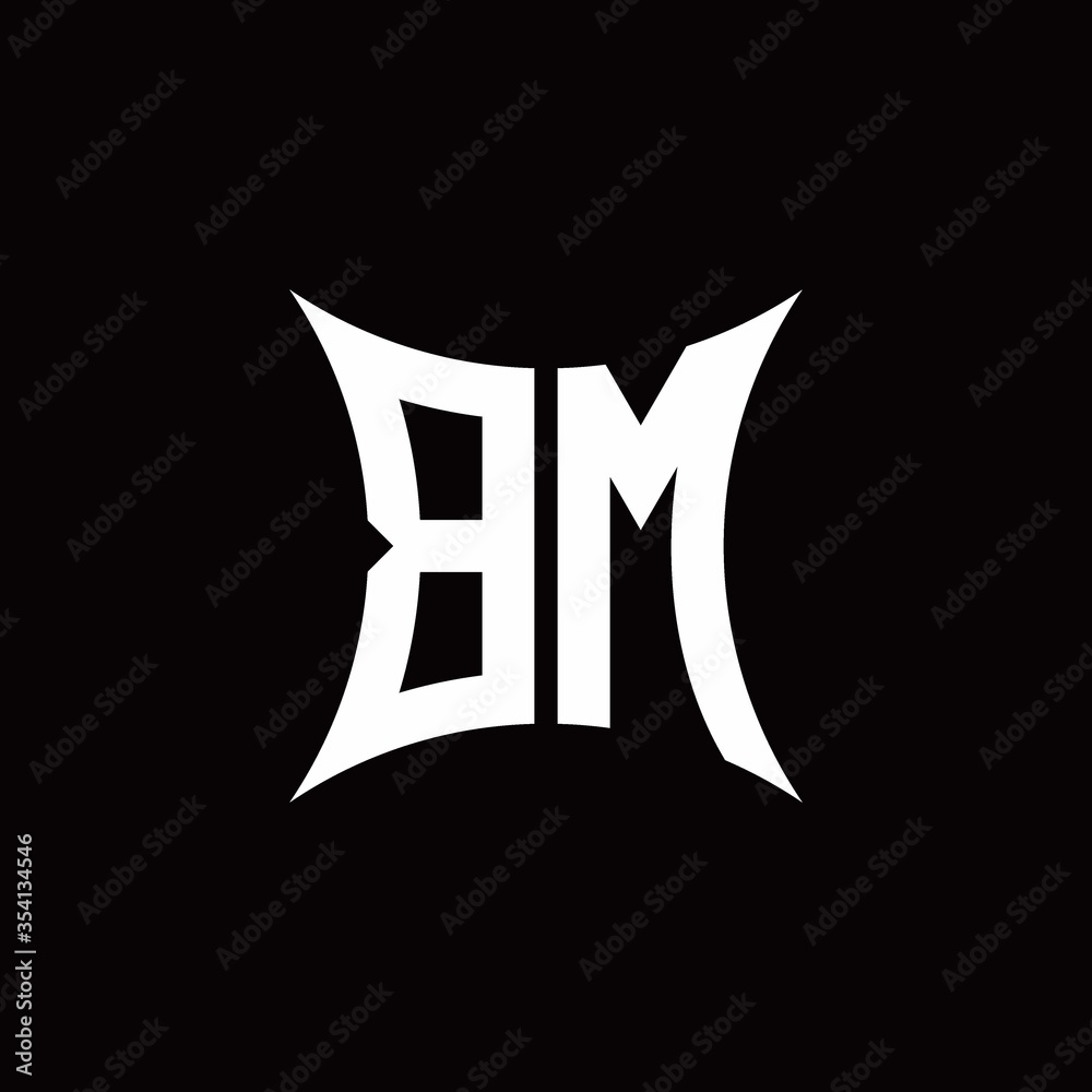 BM monogram logo with sharped shape design template Stock Vector ...