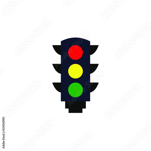 Traffic lights simple flat vector icon. Vector illustration eps