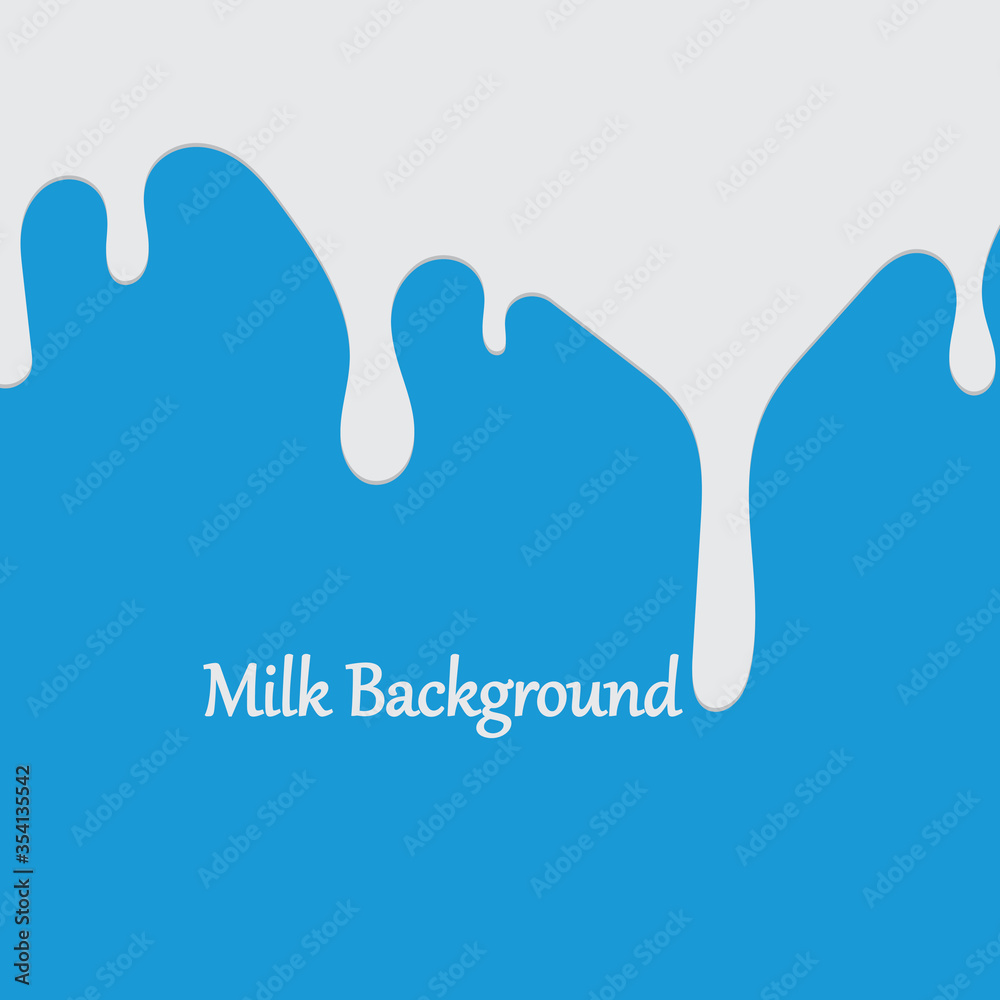 Obraz premium Milk White Liquid Dripping Blue Background Illustrations & Vectors