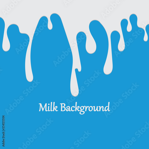 Milk White Liquid Dripping Blue Background Illustrations & Vectors