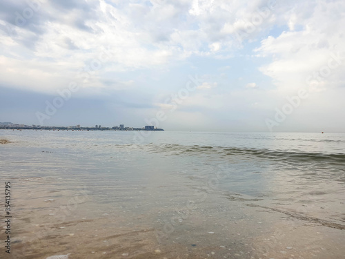 A warm summer morning on the coast of the Black sea. Anapa, Krasnodar region.