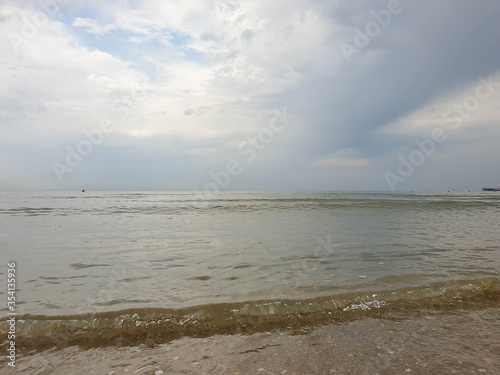 A warm summer morning on the coast of the Black sea. Anapa  Krasnodar region.