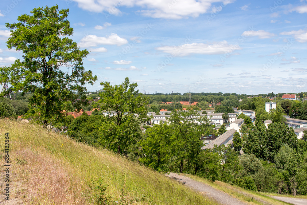 Landscape of Gelsenkirchen, slag heaps, recultivation of industry Landscape of Gelsenkirchen, slag heaps, recultivation of industry