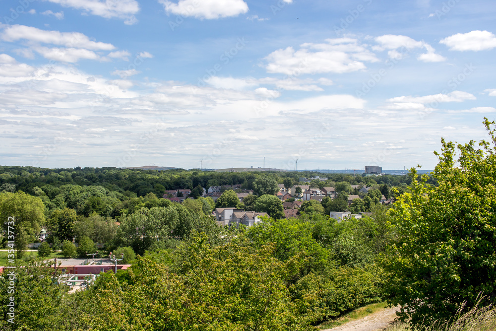 Panorama view over the Ruhr area North Rhine Westphalia Gelsenkirchen