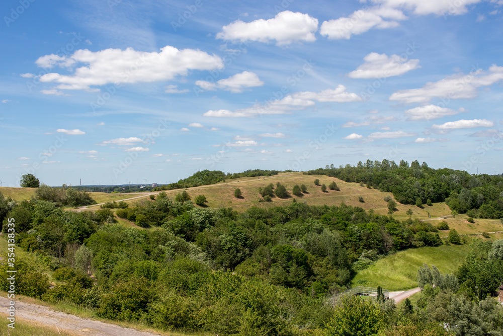 Panorama view over the Ruhr area North Rhine Westphalia Gelsenkirchen Panorama view over the Ruhr area North Rhine Westphalia Gelsenkirchen